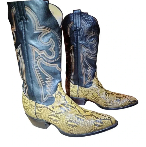 Vintage Panhandle Slim Python Skin Cowboy Boots. EUC! 9.5 D - Picture 2 of 7